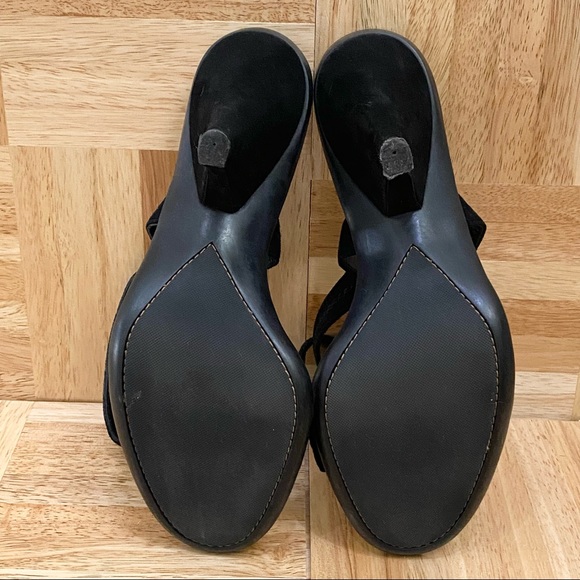 TOD’S Black Suede Leather Ankle Wrap Buckle Strap Heel Open Toe Sandals Size 39 - Picture 8 of 16